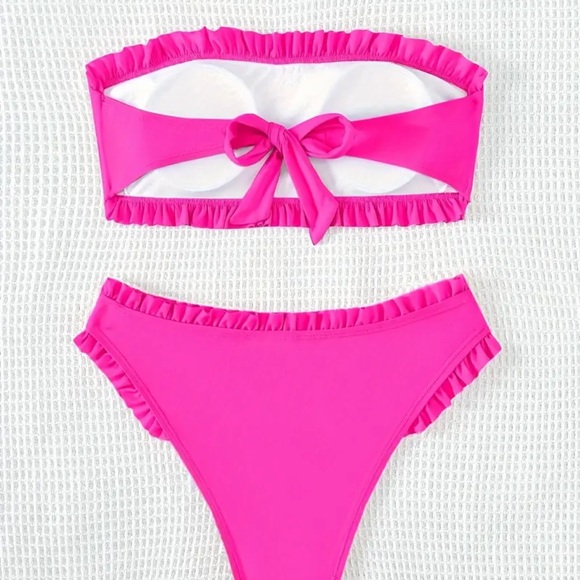 Pink Ruffled Bikini Set NWOT - Picture 3 of 7